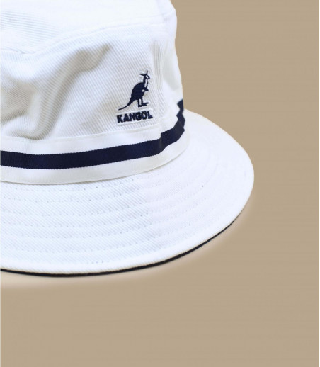 white Kangol bucket hat stripe white Kangol bucket hat stripe